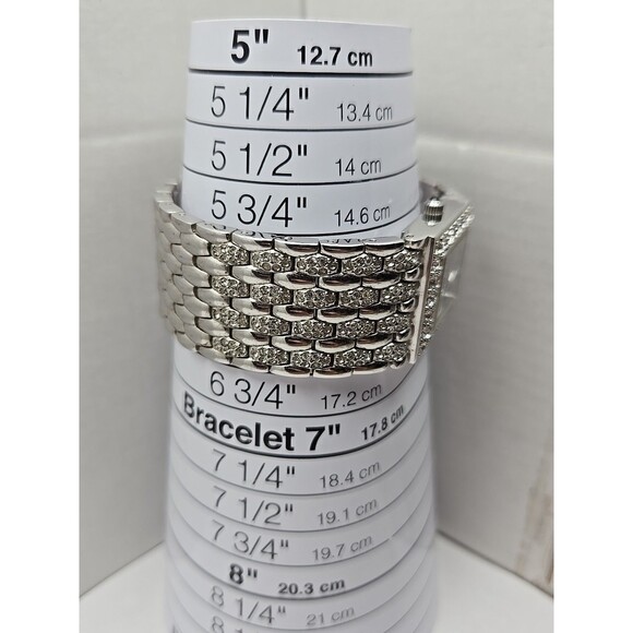 Freelook Womens Tank Crystal Bracelet Watch Silver Tone Quartz New Battery Class - Picture 7 of 10